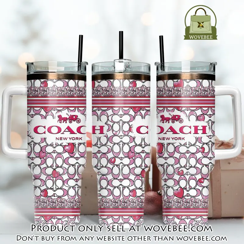 Pink coach logo stanley tumbler logo 40oz stanley tumbler ktb1065 wvb1136173